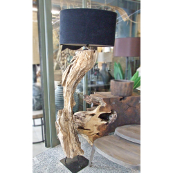 Lampa stojąca podłogowa z Kawałka drewna tekowego 180cm